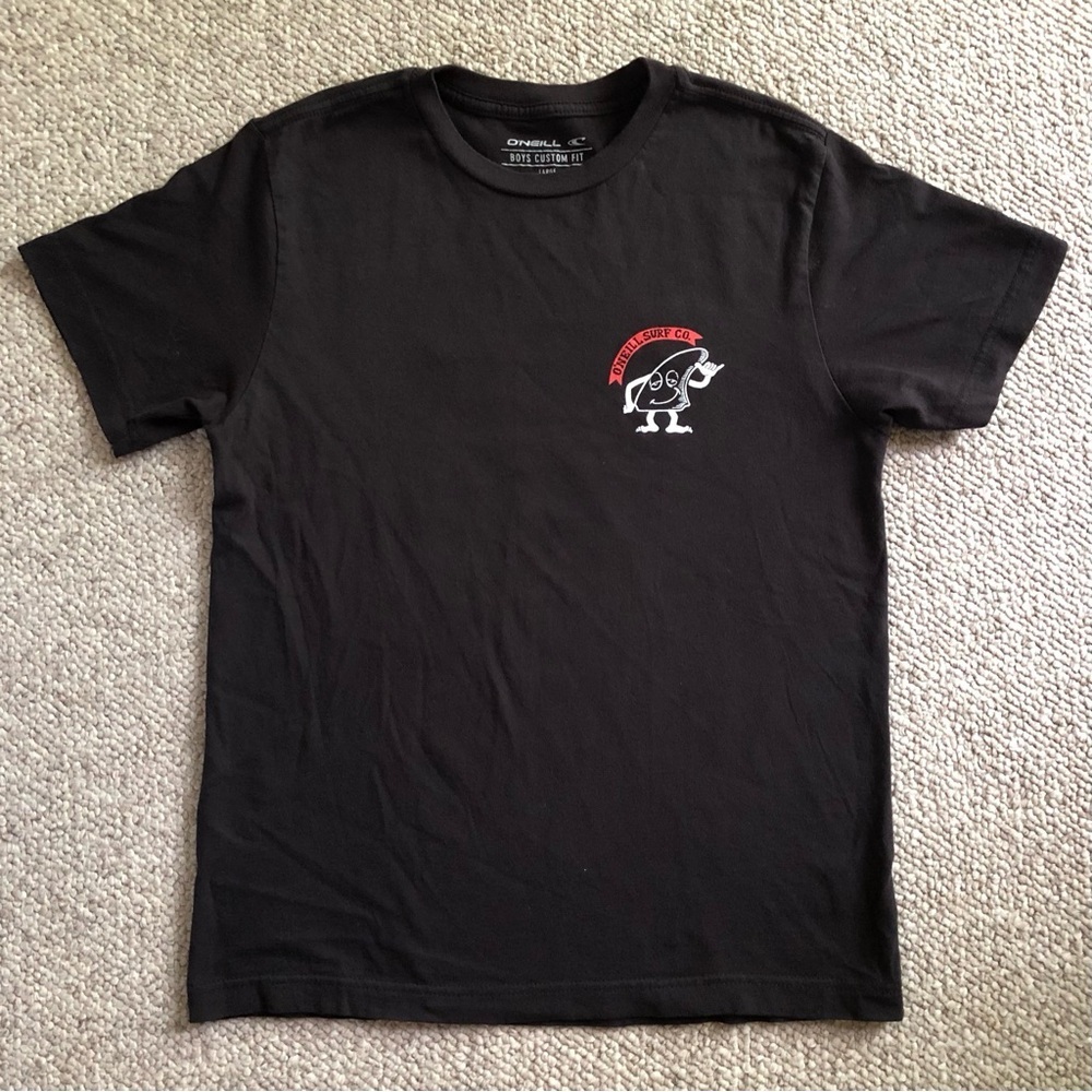 O'Neill Black Tee with Red and White Graphic